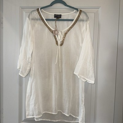 NWT Royal Standard Collection Sheer Tunic Top Or Beach Cover Women s Size Large