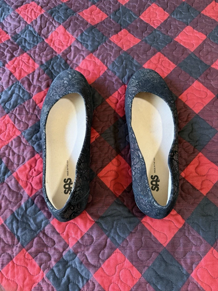 Zapatos planos florales negros escénicos SAS para mujer talla 11 Foto 2 de 4