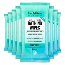 Extra Large Bath Wipes for Adults No Rinse - 80 Disposable Body Cleansing Cloths