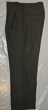 Vintage Wool Pants Flat Front Size 31 Green Brown