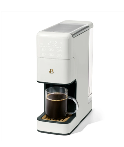 Beautiful Perfect Grind Programmable Single Serve Coffee Maker White Icing
