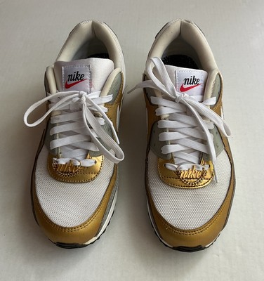 Nike Air Max 90 White Metallic Charmes Women's Sneakers Sz 10.5 DJ