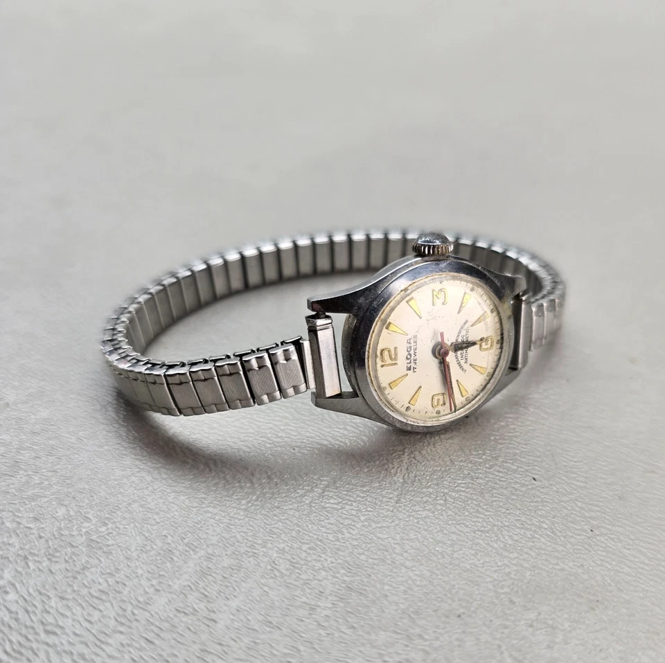 Reloj Eloga Mujer 17 Joyas Cuerda Manual Correr Foto 4 de 4