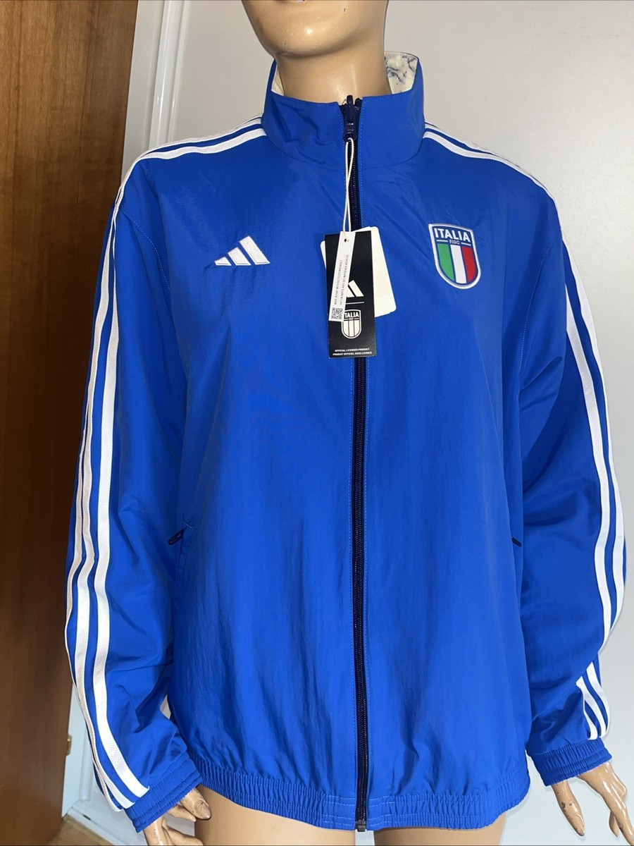 極美品 アディダス トラックジャケット ITALIA代表 ブルー Lサイズ Italy National Football Team Anthem Adidas Double Sided Jacket