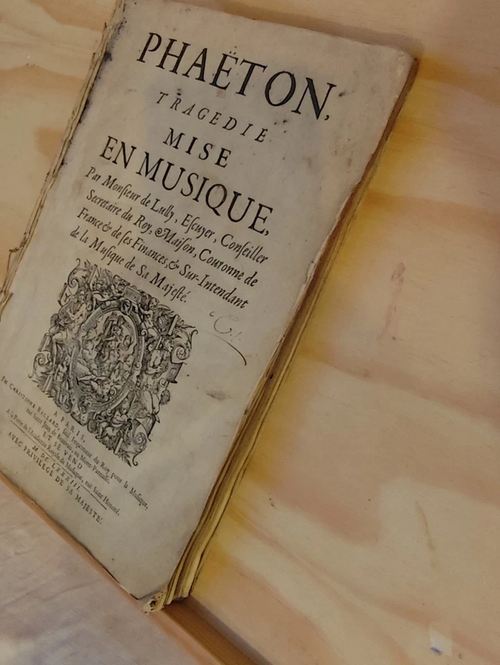 Jean-Baptiste Lully (1632-1687) : Partition de Phaëton, édition originale 1683 - Photo 3/4