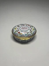 Vintage Halcyon Days Enamel Trinket Box A Year To Remember 1994