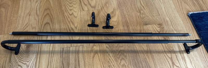 Black metal Curtain Rod Set 28"-48"