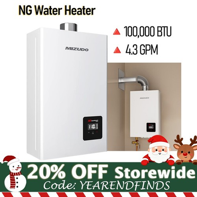 #ad 100000 BTU Tankless Water Heater Natural Gas 4.3 GPM Instant Hot Water USED $199.79