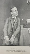 Guglielmo Marconi   Italian inventor and radio pioneer   1903  vintage print