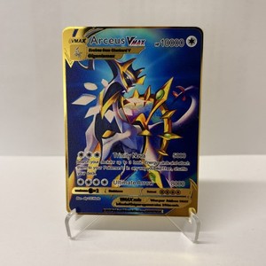 Charizard Pokemon Card Custom Gold Metal Arceus VMAX Pokemon Card - 10000  HP, Promo, Display Piece Charizard Ultra Premium Collection