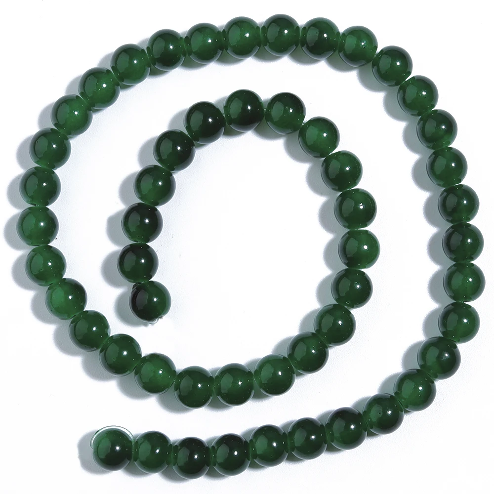 6/8mm Solid Color Glass Beads Round Spacer Beads Strand DIY Bracelet Necklace