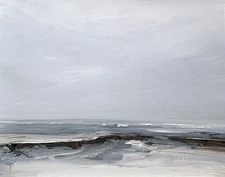 Original Oil Painting Contemporary Coastal Seascape Wall Art 11x14 Signed