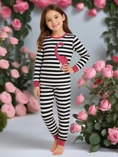 New striped dinosaur 2pc pajama set Girls size 7