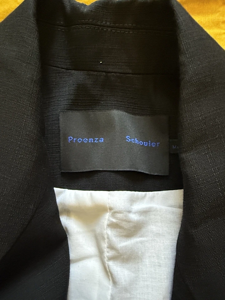 Proenza Schouler Women's Lightweight Cropped Belted Blazer Black Size 4 - Image 3 of 4