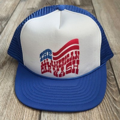 Vintage All American Car Wash Mesh Truckers Snapback Hat Cap