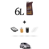 Hoffcar Servicekit 4 Filter Und 6L ÖL FüR Hyundai I20 1.6 Crdi 85KW Ab 2009