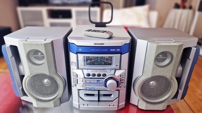 Sharp CD-BA300 Mini Component Stereo System 3-CD Player Cassette