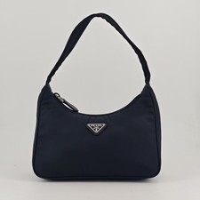Prada Re‑Edition 2005 Hobo Shoulder Bag Black Nylon Triangle Logo Hardware