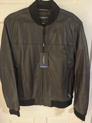 Marc New York Men's Leather Summit Bomber Jacket Black Size Small Zip Up NWT