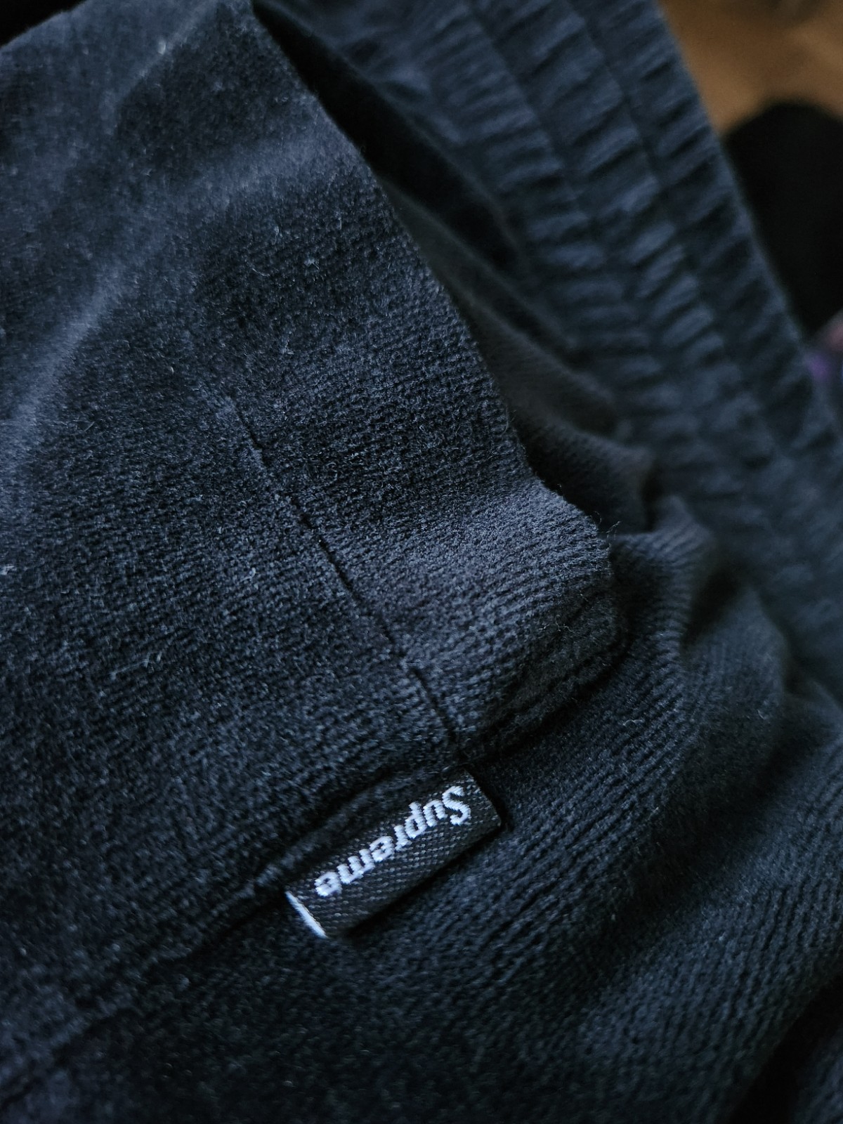 FW17 Supreme Velour Warm Up Pant + Crewneck Set black size S small & M Medium thumbnail 8