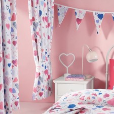 Kids Blackout Curtains Happy Linen Company Pink Hearts Track Curtains 66"x54"
