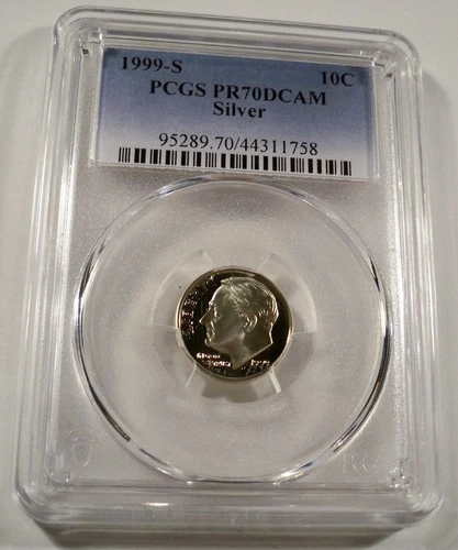 1999-S 10c SILVER PCGS PR70DCAM ROOSEVELT DIME PROOF DEEP CAMEO PR 70 DC