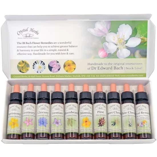CRYSTAL HERBS 10ml self-select Bach Flower Remedies set - choose 10 remedies