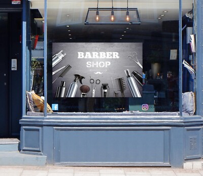 3D Man Hair Cut A1237 Barber Shop Window Stickers Vinyl Wallpaper Wall Murals Am