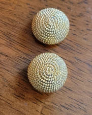 Gold Tone Button Covers Set of 2