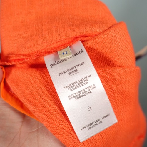 Paloma Wool Wide Leg Trousers Womens 42 Orange Linen Pants Chic Luxury Stylish - Picture 17 of 23