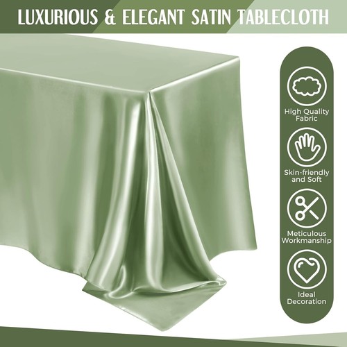 Stylish Stain Resistant Satin Table Cloths – 102x58 Inches for All Occasions - Picture 6 of 9