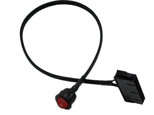 24 Pin ATX Switched Red Lighting Bridging Plug - Jump Start Connector - A64