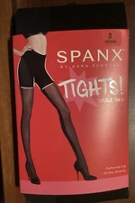 SPANX Size D VERY BLACK DOUBLE TAKE TIGHTS Style 20083R New Patterned Leg