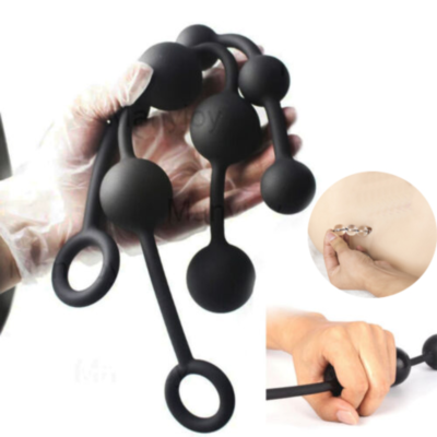 Silikon Analkette Analkugeln Anal Beads Plug Sex Toy Schwarz Kette Butt  Dildo DE