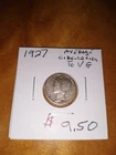 1927 AVERAGE CIRCULATION TO VG Mercury Dime