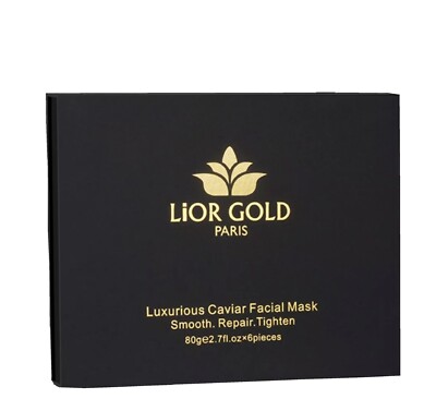 6-Pack Lior Gold Paris Caviar Facial Masks   6-Piece Luxe Beauty Treatment Set