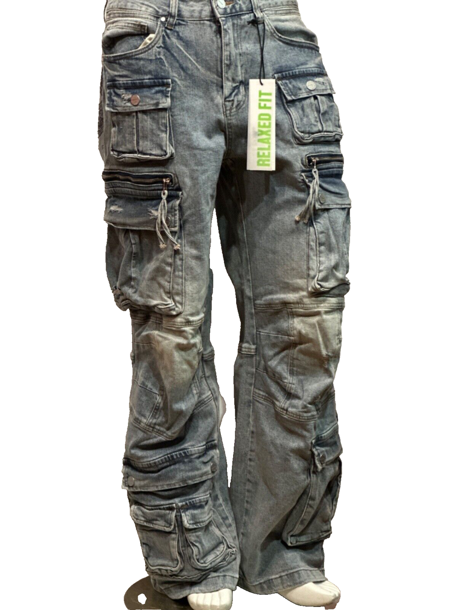 Men's First Row Martin Relaxed Fit Jeans Utility Denim (DK Indigo