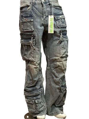 Men's First Row Martin Relaxed Fit Jeans Utility Denim (DK Indigo