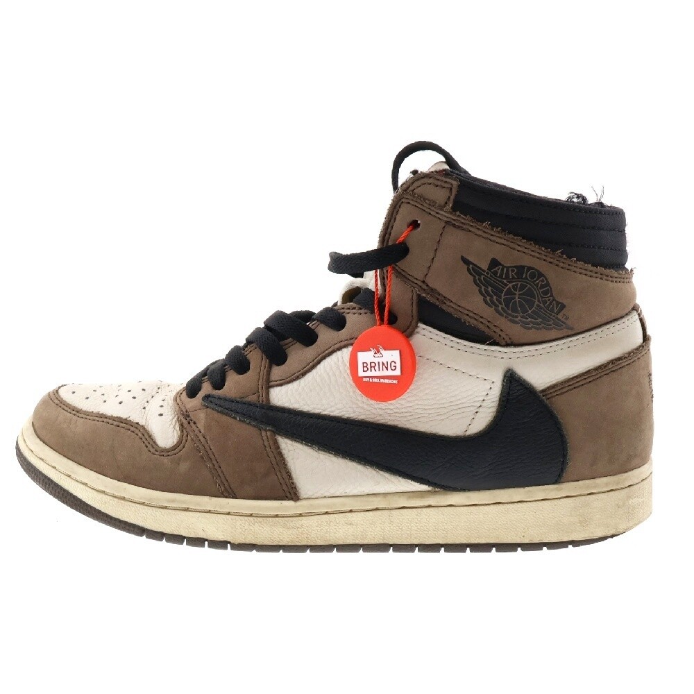 NIKE Men 9.5US Travis Scott Air Jordan 1 Retro High Sneakers NIKE Men 9.5US Travis Scott Air Jordan 1 Retro High Sneakers