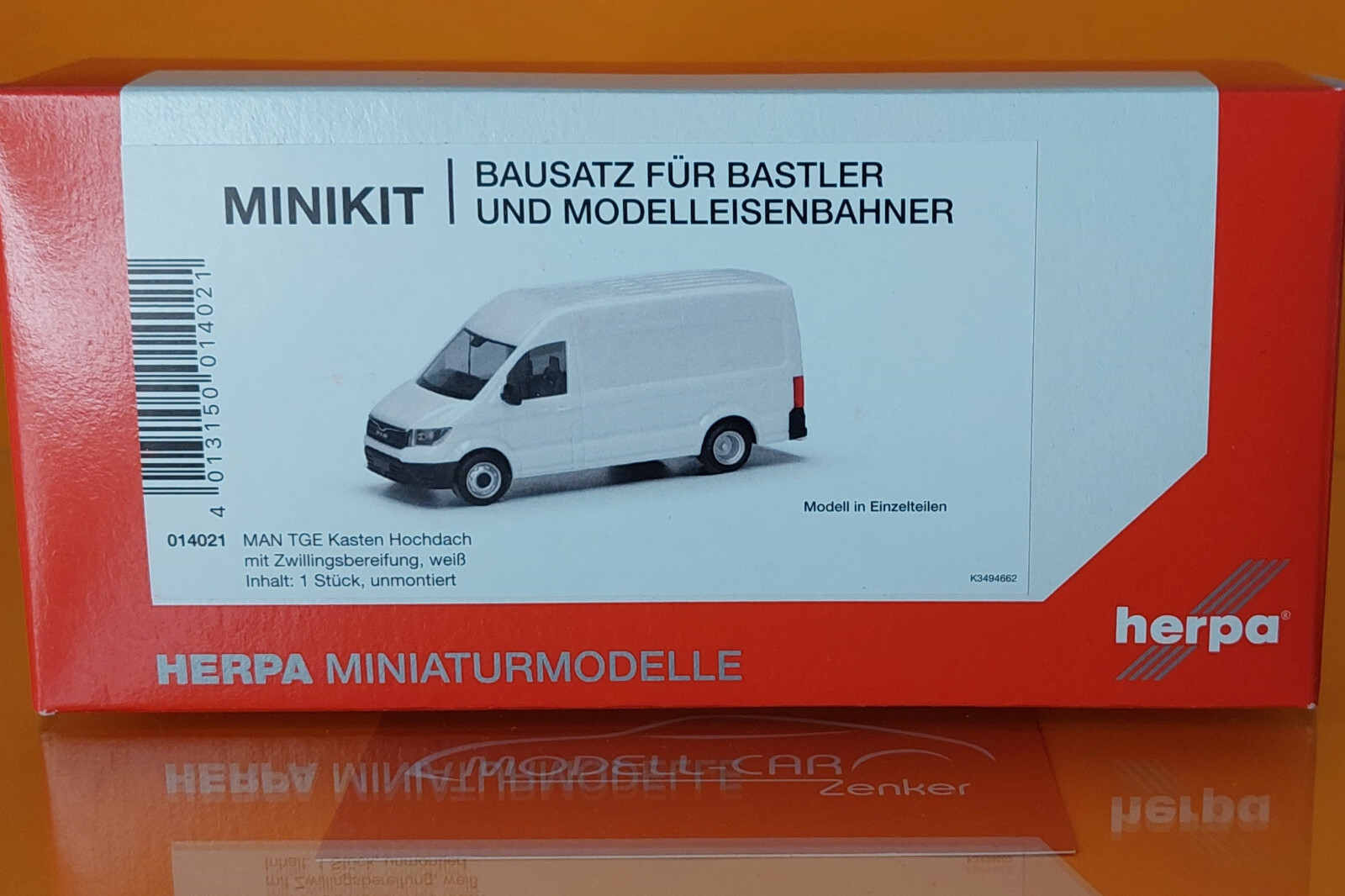 Herpa 014021 MiniKit MAN TGE Kasten HD weiß Zwillingsbereifung 1:87 NEU Modell