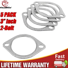 3 Inch Exhaust Gasket 2-Bolt 78mm Flange High Temperature Graphite w/ Fire Ring