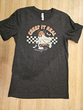 "Creep it Real" Ghost Mickey Mouse Skateboarding Halloween Small Made in USA