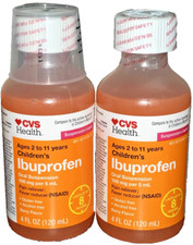 LOT:2 CVS Children's Ibuprofen Oral Suspension 120ml each 240ml total EXP 5/26