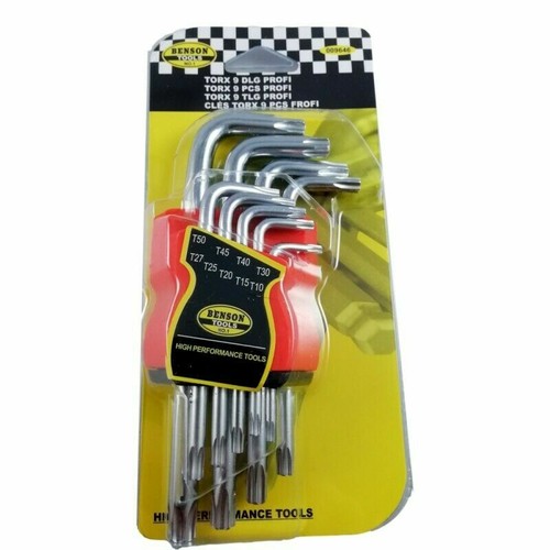 Set 9 Chiavi Torx A Brugola Lunghe - Da T10 A T50 In Acciaio Con Impugnatura ABS - Foto 4