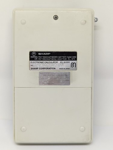 Vintage Sharp Converting Calculator 1970s ELSI-MATE EL-8300 Green LED AC Adapter - Picture 7 of 16