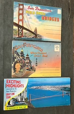 LOT x3 SAN FRANCISCO CA POSTCARD FOLDERS COMPLETE ! BRIDGES + CHINATOWN CHINESE+