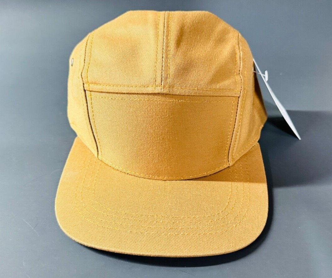 Cap - [MADE IN USA] 5 Panel Genuine Leather Brass Closure Ba