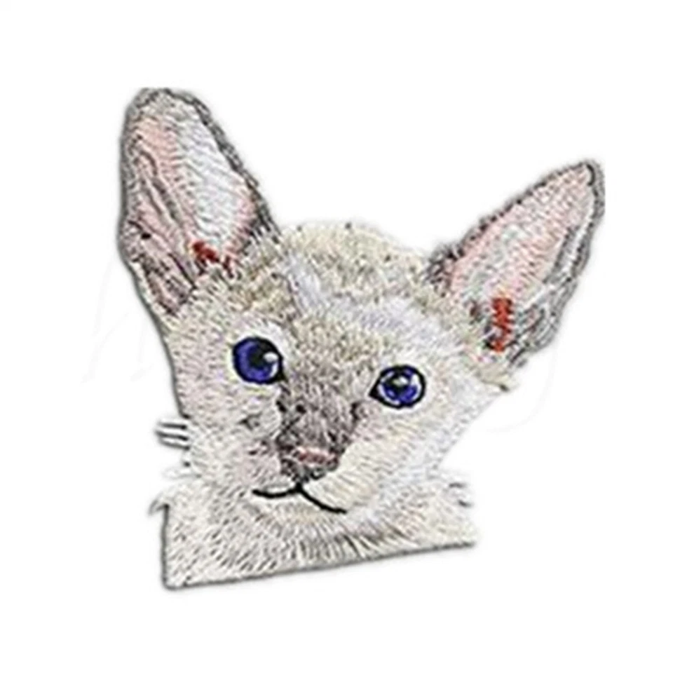 Craft Embroidery Sew On Badge Stickers Iron-On Patch Applique Cat Head Patches - Image 4 of 4