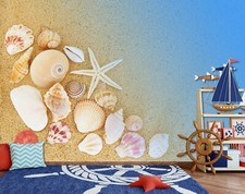 3D Beach Shellfish S248 Wallpaper Mural Self-adhesive Removable Sticker Kids Pa
