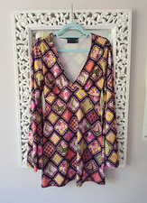 Asos 60's Patterned Long Sleeve Dress, UK Size 10